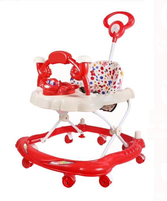 KRIDDO Activity Walker With Parent Rod(Red)