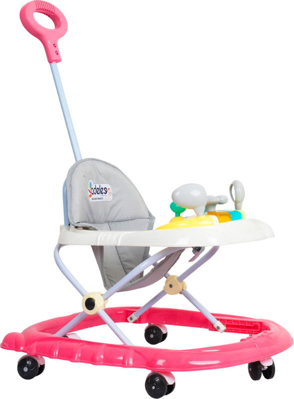 ODELEE Musical Activity Walker With Parent Rod(Grey, Pink, Yellow)