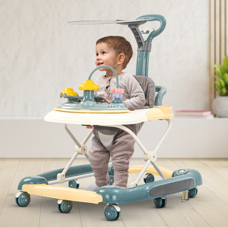 baybee Musical 3-in-1 Walker With Parent Rod(Green)