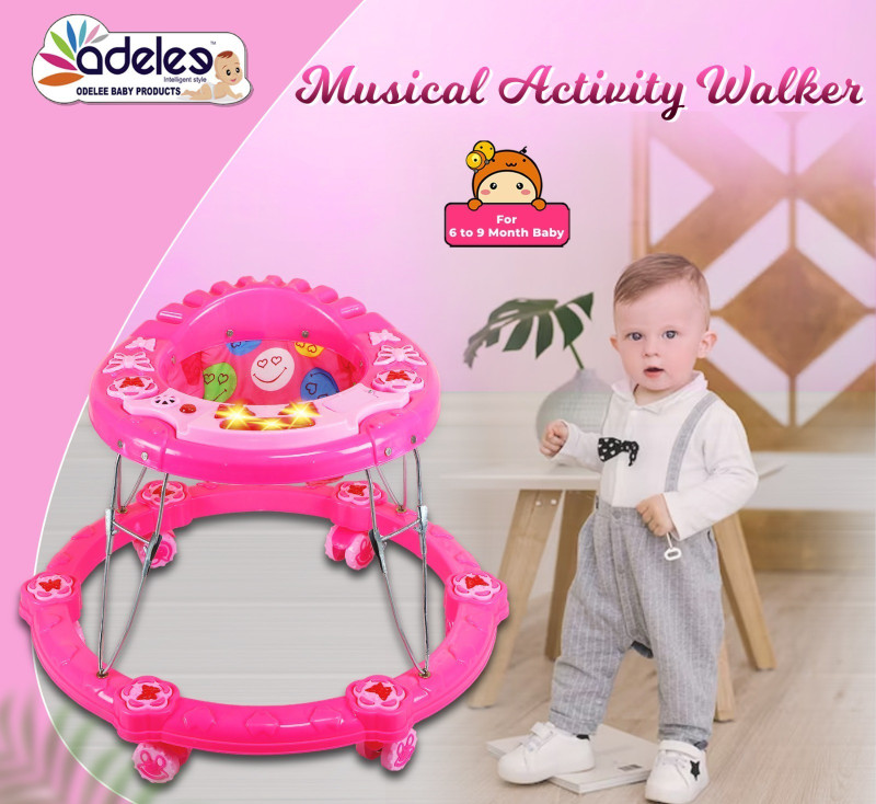 ODELEE Musical Activity Walker(Multicolor, Pink)