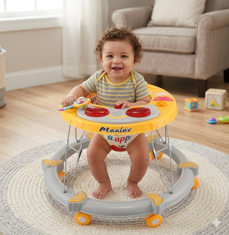 maaluv Musical 3-in-1 Walker(Yellow, Grey)