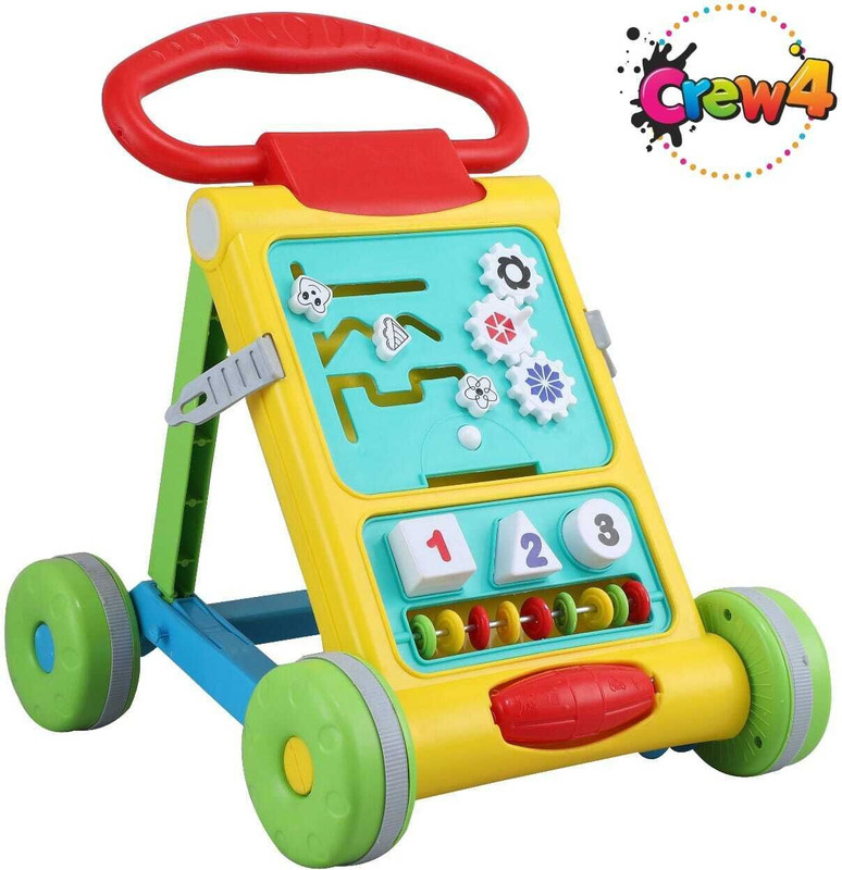 CREW4 Musical Activity Walker With Parent Rod(Yellow, Multicolor)