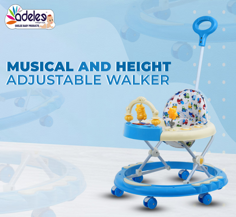 ODELEE Musical Activity Walker(Blue, Beige)