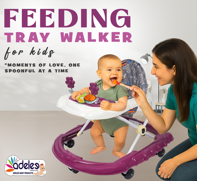 ODELEE 2-in-1 Walker(White, Maroon)