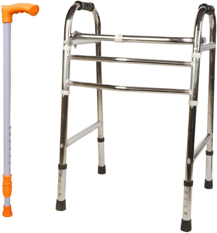 kgn surgical Light Weight Height Adjustable Foldable wr 53 Walker for Adult & Old Age Peopl Walking Stick