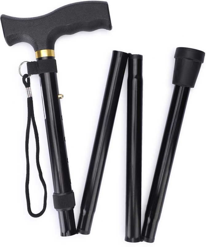 IWALK Black Fold-able Aluminium | Super - Strong | Walking Stick