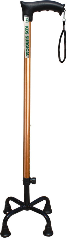 KDS SURGICAL 4 Leg Copper Black Base Dori Height Adjustable Walking Stick
