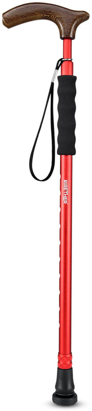 Martcare Walking Stick Black Single Leg Height Adjustable For Old Men & Women Walking Stick