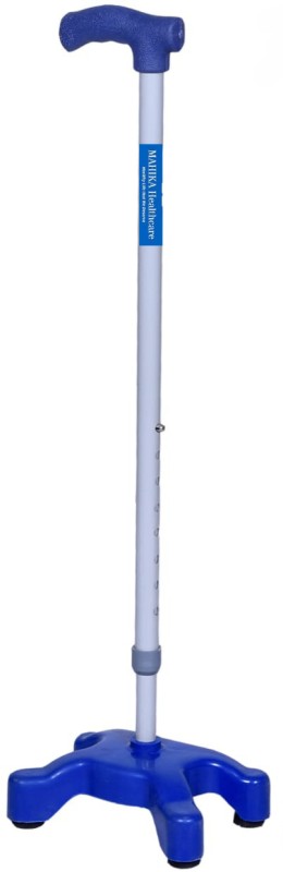 MAHIKA Healthcare Quadripod with Strong Antiskid Base L Shape Walking Stick