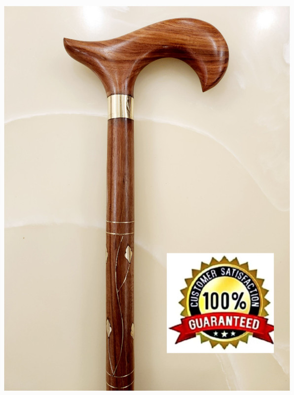 Sanvi Creation Mart Wooden walking stick tabli design fancy Look 36 inches Walking Stick