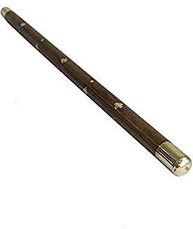 GLOBALCRAFTS Sheesham Wooden Hand Carved Walking Rule Swagger Stick with Brass Work (Brown) Walking Stick