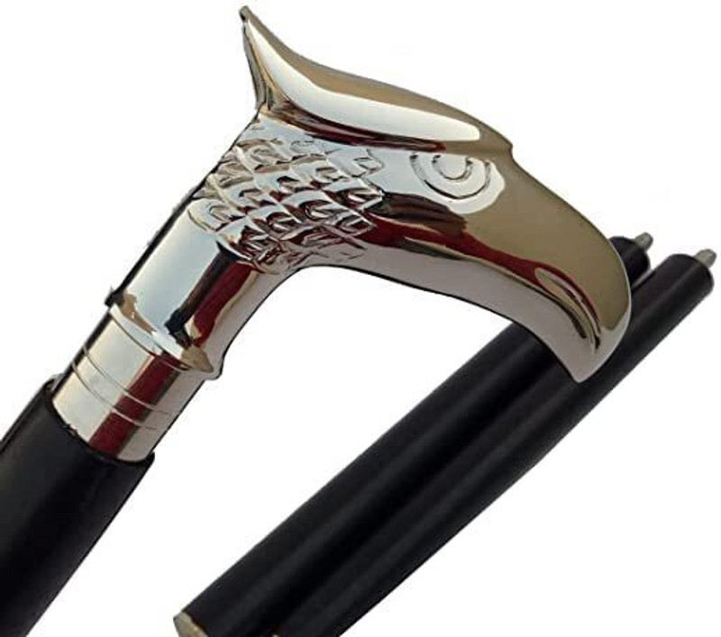 TNH Designer Engle Brass Handle Wooden Walking Stick Cane 2 Fold Walking Stick Walking Stick