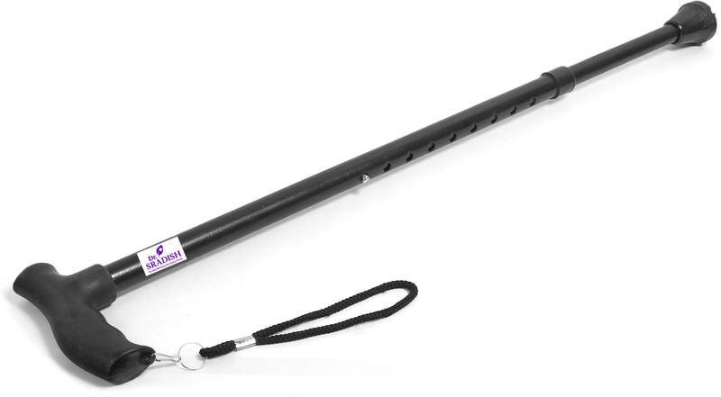 DR. SRADISH Walking Cane Anti-Slip Rubber Base & Wrist Strap Height Adjustable Support Walking Stick
