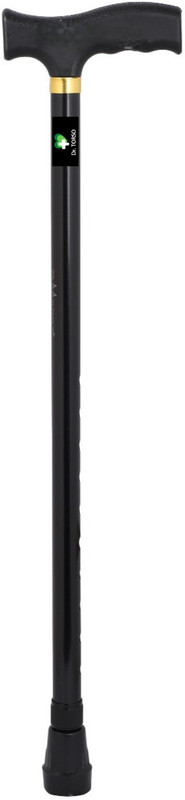 Dr. TORSO Black T- Handle Walking Stick | Steel Body for Men/Women old age People Walking Stick