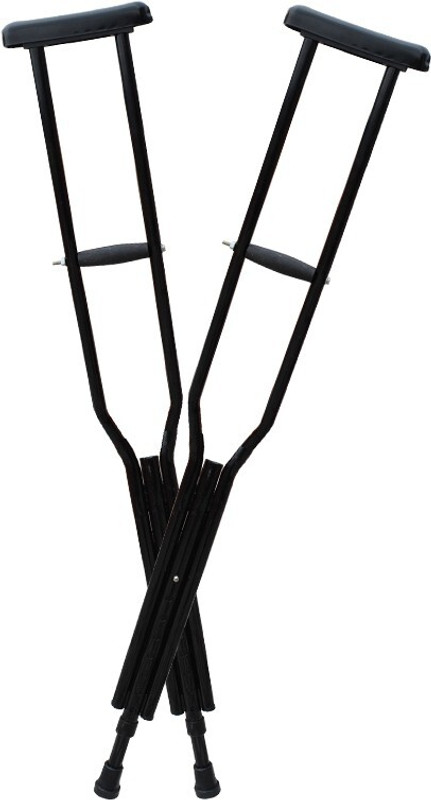 KDS SURGICAL Under Arm Auxilary Crutch Pair Height Adjustable Men/Women/Old People Walking stick - Walking Stick
