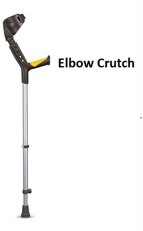 EXCLIQ Astra Plus Elbow Crutch with Height Adjustable Elbow Support & Movable Arm Cuff Walking Stick