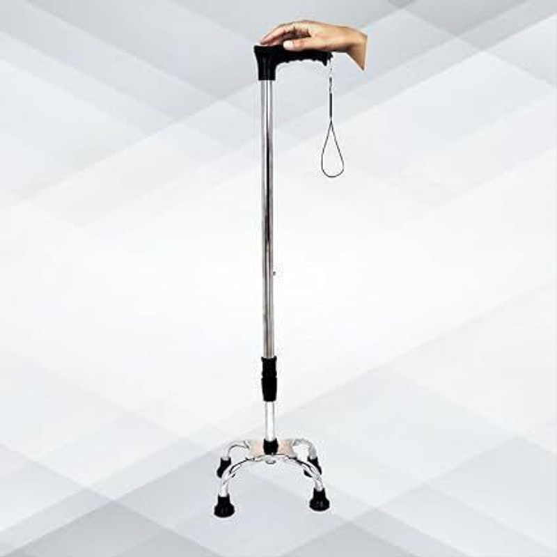 Rich Club 4 Leg Strong Height Adjustable Walking Stick for Men & Women Walking Stick