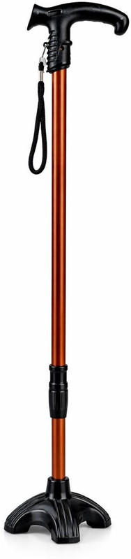 HYGRON CARE Premium- 4 Leg Elder support New design Turtle Base Walking Stick