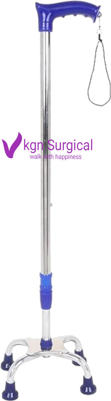 kgn surgical Premium height adjustable 4 leg Walking Stick for men/womenn/old age peoplews 99 Walking Stick