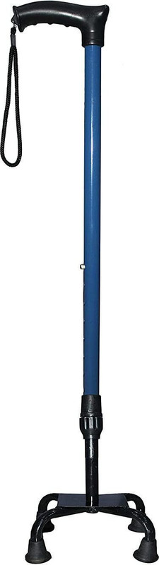 KBG 4 Leg Blue Coating Dori Height Adjustable Walking Stick