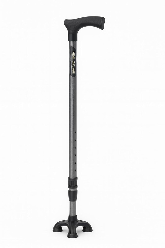 Able 4-Leg Medical Walking Aid for Old People Adjustable Height Heavy Duty Walking Stick