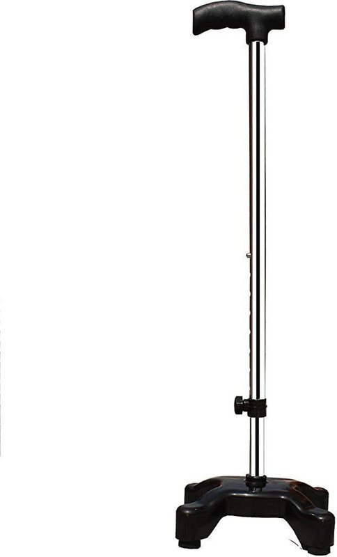 KDS SURGICAL 4 Leg Black Height Adjustable For Unisex With Support Walking Stick