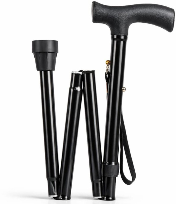 REWELL Foldable Aluminium Trekking Cane for Men, Women & Elderly People | Adjustable Walking Stick