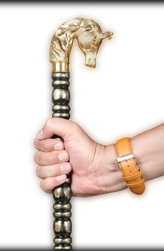 hithika creation mart Horse pure brass handle antique design stick Walking Stick