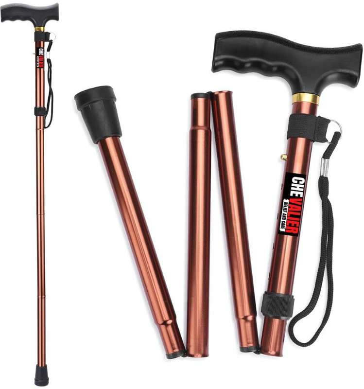 CHEVALIER Foldable Walking Cane for Old People Men/Women, Height Adjust, Aluminum, Bronze Walking Stick