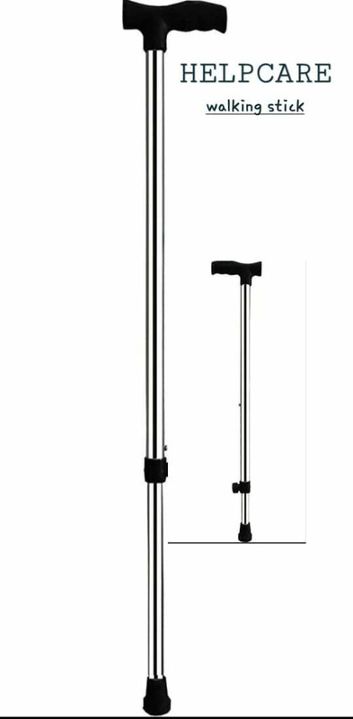 Helpcare 1 Leg Height Adjustable Men/Women/Old Age People With Hand Suppor Walking Stick