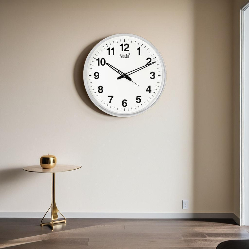 AJANTA Analog 32 cm X 32 cm Wall Clock(White, With Glass, Standard)