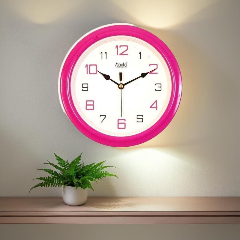 AJANTA Analog 20.5 cm X 20.5 cm Wall Clock(Pink, With Glass, Standard)