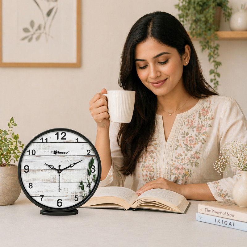 BOSCO Analog 20 cm X 20 cm Wall Clock(White, With Glass, Standard)