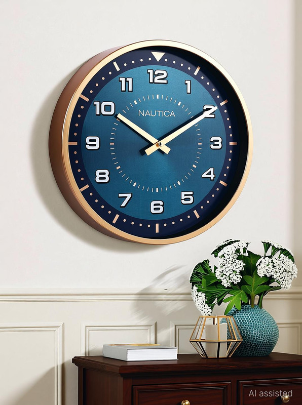 NAUTICA Analog 30 cm X 30 cm Wall Clock(Pink, With Glass, DIY Clocks)