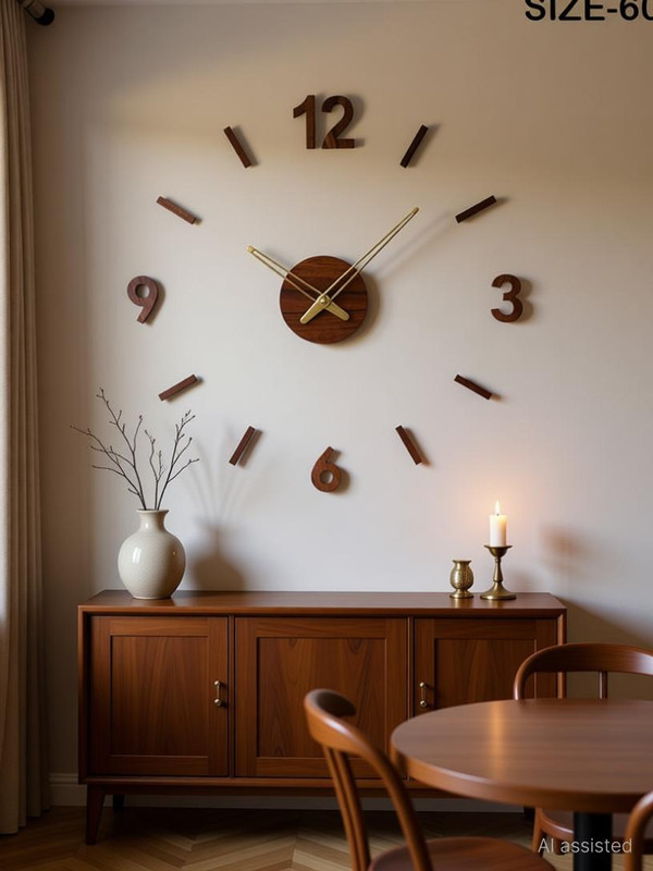FASTQT Analog 70 cm X 70 cm Wall Clock Brown