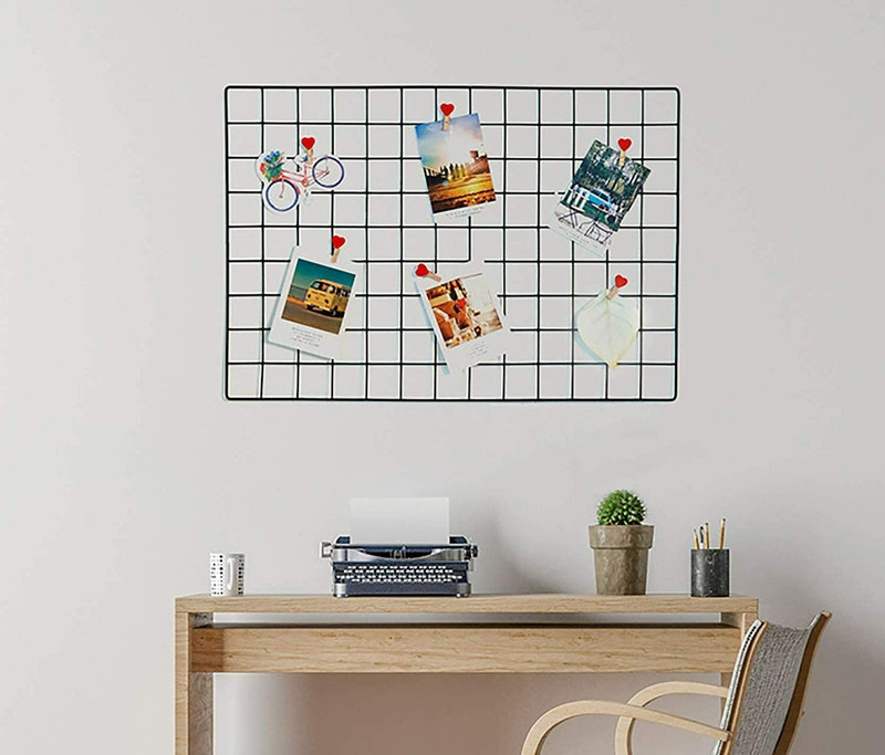 moreyaji Wall photo frame DIY Steel Grid Photo Frame for Wall [45x65 CM] 26 inch Grid Photo Frame wall(Black)