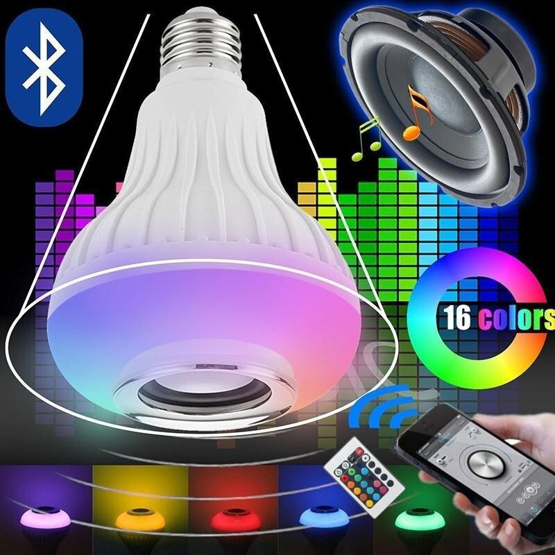 SAMRIDHI HUB LED Smart Wireless Bluetooth Speaker Bulb Music Playing Lamp With Remote Control Smart Bulb