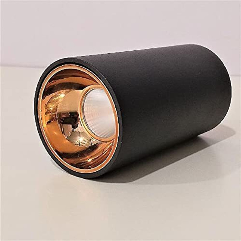 RADIANT LED COB Cylinder Surface Light Black Body (Rose Reflector) (8Watt) (Warm White) Chandelier Ceiling Lamp(Black)
