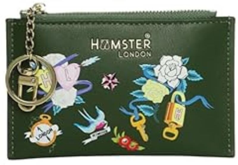 hamster london Women Black Genuine Leather Card Holder(1 Card Slot)