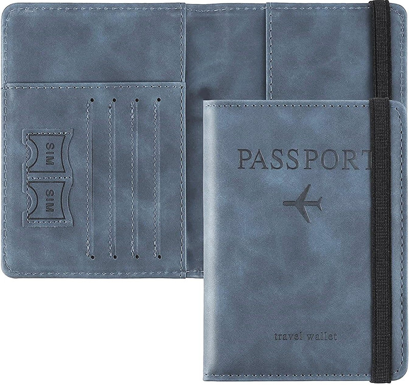 kroywen Passport Holder Cover Travel Wallet Organiser, Passport Case(Black)