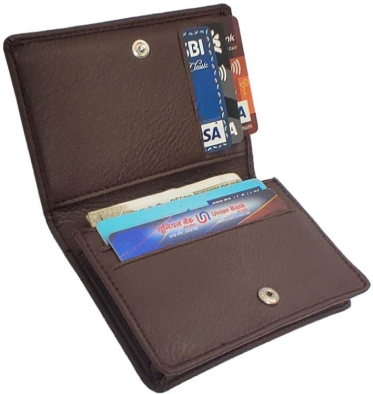 HouseOfCommon Men & Women Brown Artificial Leather Money Clip(6 Card Slots)