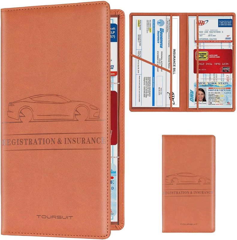 STORITE Two Wheeler/Car License Registration Holder(Brown)