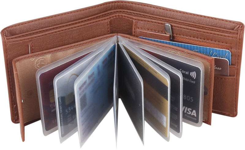 pocket bazar Men Casual Tan Artificial Leather Wallet(5 Card Slots)