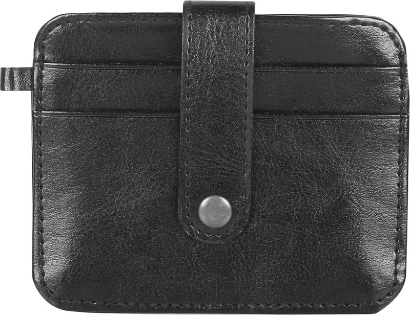 StealODeal Men & Women Black Artificial Leather Card Holder(15 Card Slots)