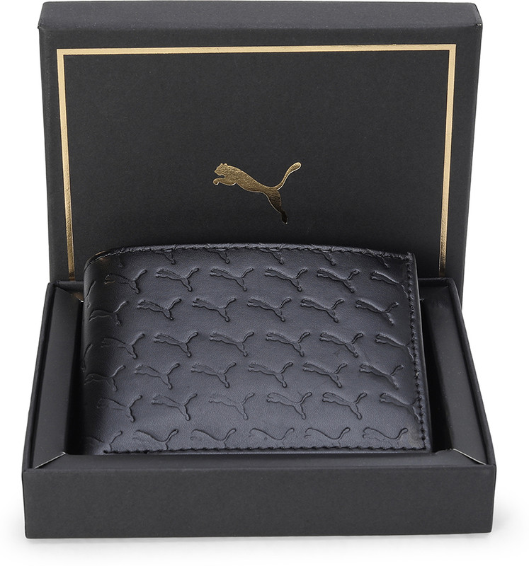 PUMA Men & Women Black Fabric Wallet(4 Card Slots)