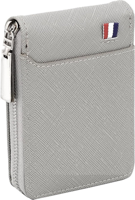 Jihaan Men & Women Ethnic, Formal, Travel Grey Genuine Leather Document Holder(9 Card Slots)