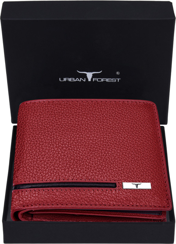 URBAN FOREST Men Casual Brown Genuine Leather Wallet(6 Card Slots)