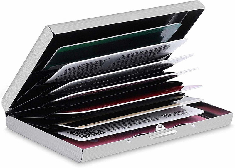 yatee jewel collection Exclusive Silver |Water-Resistant Stainless Steel Wallet For Men & Women| 6 Card Holder ,Stainless Steel Front Pocket Business Credit Debit 6 Card Holder (Set of 1, Silver)TM-05-E 6 Card Holder(Set of 1, Silver)