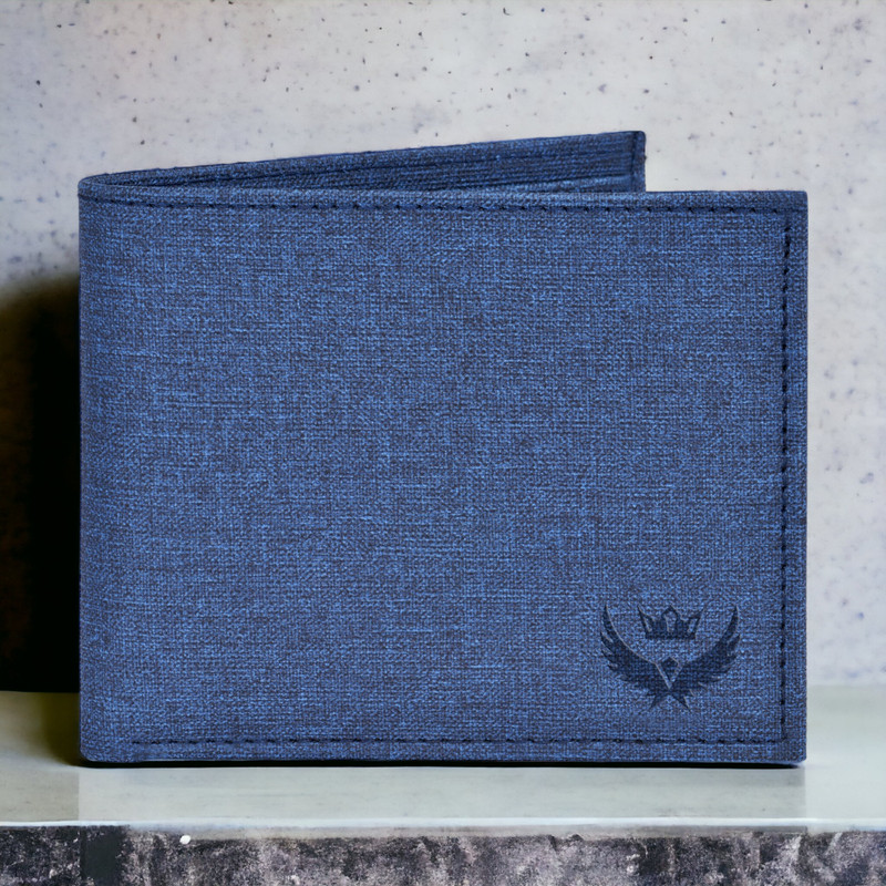 SunShopping Men Casual Blue Artificial Leather, Fabric Wallet(7 Card Slots)