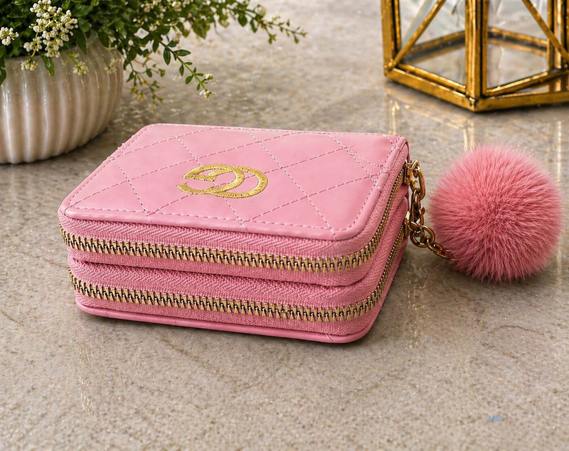 Atrani Women Formal Pink Artificial Leather Wrist Wallet(4 Card Slots)